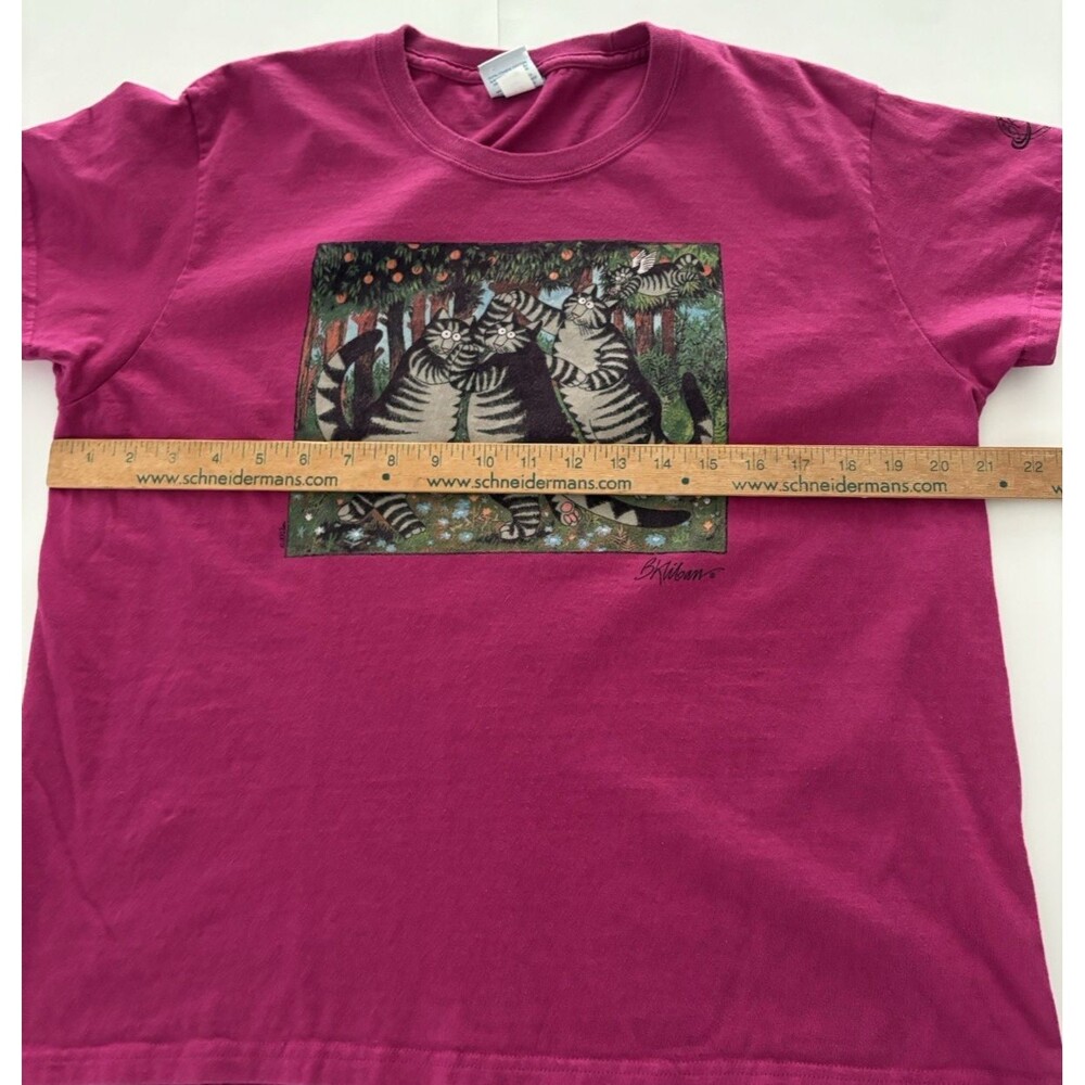 Crazy Shirts Shirt Size XL Magenta Pink Dancing Cats Fun Angel Forest - Picture 12 of 16